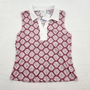 Sigrid Olsen Golf & Tennis Polo Collar Top Womens Size Small Pink